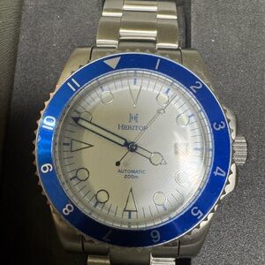 Heritor Luciano Silver and Blue Men's Automatic Watch